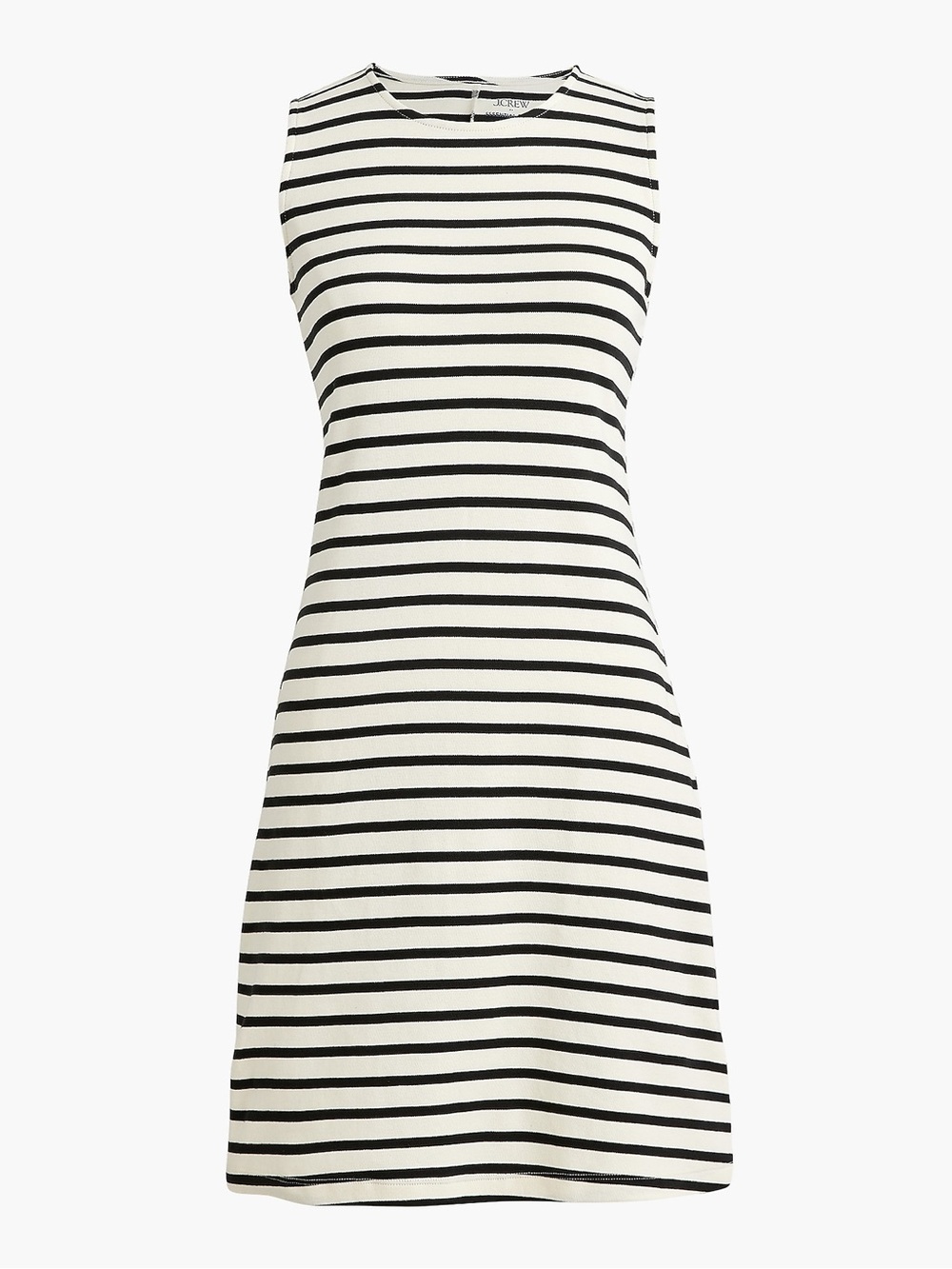 NWT J.Crew Factory Cotton Black White Striped Essential Size XXS Knit Tank Dress
